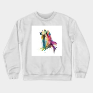 Afghan Hound Dog In Watercolor & Pen Crewneck Sweatshirt